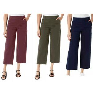 NWT Gloria Vanderbilt Women's Wide Leg Pull On Crop Jeans Size 4-12 $60 11HL158